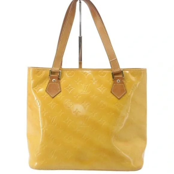 Louis Vuitton Monogram Vernis Yellow Houston Tote COA - Picture 2 of 16